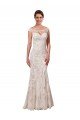 Affordable Illusion Bateau Neckline Fit and Flare Lace Wedding Dress