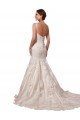 Affordable Open Back Mermaid Tulle Wedding Dress with Lace Bodice