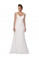 Affordable V-Neck Sheath Chiffon Wedding Dress with Straps