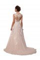Affordable Sweetheart A-Line Tulle Wedding Dress with Lace Illusion Back