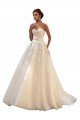 Affordable Sweetheart Ball Gown Tulle Wedding Dress with Lace Bodice