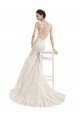 Affordable Illusion Neck Mermaid All Over Lace Wedding Dress