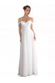 Affordable Off the Shoulder A-Line Ruched Chiffon Beach Wedding Dress