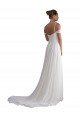 Affordable Off the Shoulder A-Line Ruched Chiffon Beach Wedding Dress