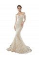Affordable Long Sleeves Off the Shoulder Trumpet Lace Wedding Dress