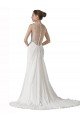 Affordable Sweetheart Sheath Chiffon Beach Wedding Dress with Beaded Belts