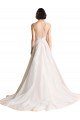 Affordable Illusion Neck A-Line Organza Wedding Dress
