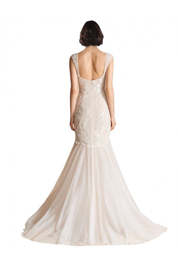 Affordable V-Neck Mermaid Tulle Wedding Dress