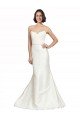 Affordable Trumpet Satin Wedding Dress with Sweetheart Lace Bodice