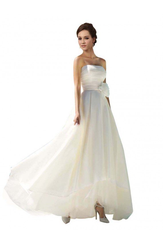 Affordable Strapless A-Line Taffeta Wedding Dress