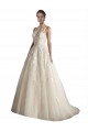 Affordable Illusion Neck A-Line Tulle Wedding Dress