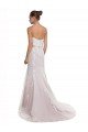 Affordable Strapless Mermaid Tulle Lace Beach Wedding Dress with Belt