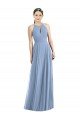 Affordable Keyhole Halter Chiffon Maxi Bridesmaid Dress