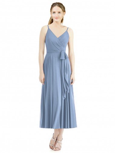 Affordable Short Tea Length Chiffon Bridesmaid Dress