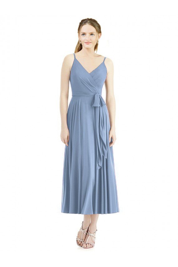 Affordable Short Tea Length Chiffon Bridesmaid Dress