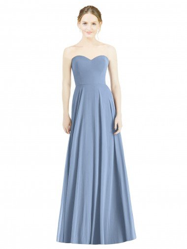 Affordable Strapless Sweetheart Chiffon Bridesmaid Dress