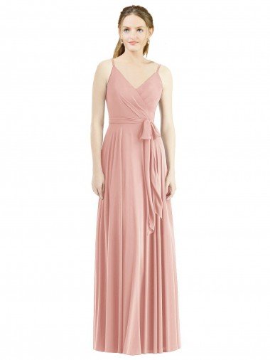 Affordable Romantic Full length Long Chiffon Bridesmaid Dress