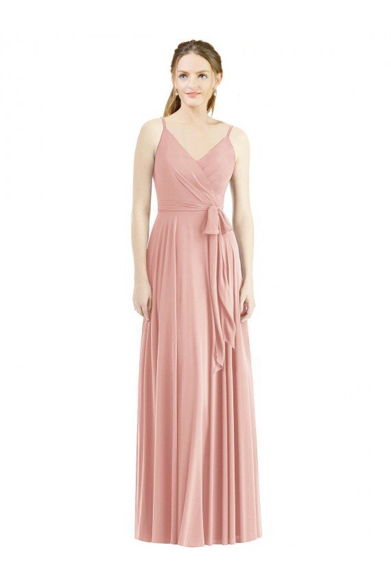 Affordable Romantic Full length Long Chiffon Bridesmaid Dress