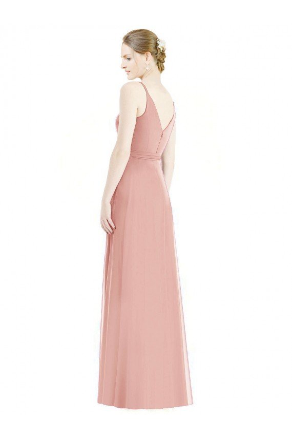 Affordable Romantic Full length Long Chiffon Bridesmaid Dress