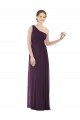 Affordable Draped One Shoulder Full Length Chiffon Bridesmaid Dress