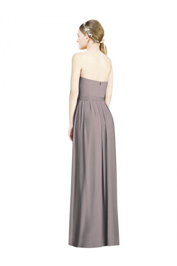 Affordable Sweetheart Neckline Long Full Length Chiffon Bridesmaid Dress