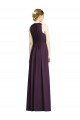 Affordable Long Chiffon V-Neck Bridesmaid Dress with Shirred Bodice