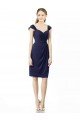 Affordable Cocktail Length Short Cap Sleeves Chiffon Bridesmaid Dress