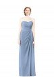 Affordable Strapless Long Chiffon Bridesmaid Dress with Sweetheart Neckline