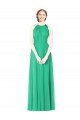 Affordable Halter Neckline Long Chiffon Bridesmaid Dress with Side Bow