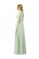 Affordable Halter Neckline Long Chiffon Bridesmaid Dress with Side Bow