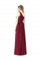 Affordable One Shoulder Full Length Long Chiffon Bridesmaid Dress.