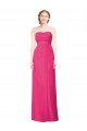 Affordable Full Length Strapless Long Chiffon Dress with Waistband