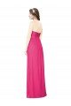 Affordable Full Length Strapless Long Chiffon Dress with Waistband