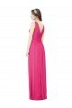 Affordable Sleeveless V-Neck Long Chiffon Bridesmaid Dress with V-Back