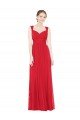 Affordable Full-Length Long Chiffon Bridesmaid Dress with Side Front Slit