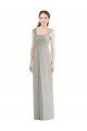 Affordable Full Length Lux Chiffon Dress with Draped Bodice And Shirred Straps