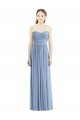 Affordable Strapless Long Chiffon Dress with Sweetheart Neckline And Draped Bodice