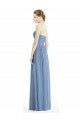 Affordable Strapless Long Chiffon Dress with Sweetheart Neckline And Draped Bodice