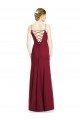 Affordable High Square Trumpet Chiffon Bridesmaid Dress with Lace-Up Open Back