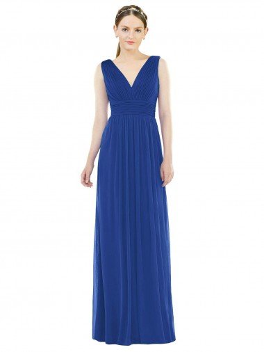Affordable Low Square Back Sleeveless Shirred Skirt Bridesmaid Dress
