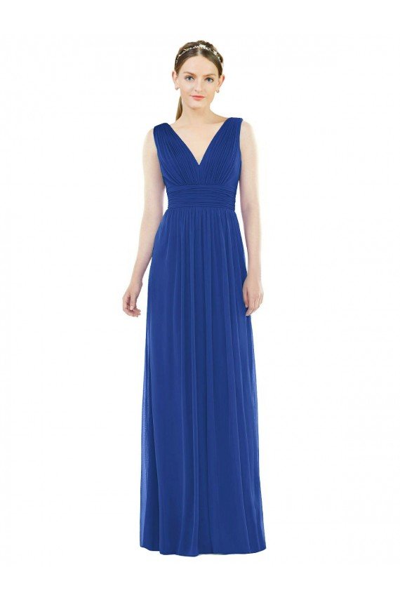Affordable Low Square Back Sleeveless Shirred Skirt Bridesmaid Dress