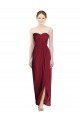 Affordable Strapless Sweetheart Long Chiffon Bridesmaid Dress