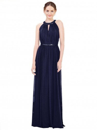 Affordable Vintage Full-Length Sleeveless Chiffon Bridesmaid Dress 