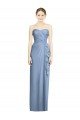 Affordable Strapless Full-Length Chiffon Bridesmaid Dress with Front Slit