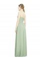 Affordable Crisscross Draped Full Length Strapless Chiffon Bridesmaid Dress