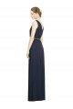Affordable Full-Length V-Neck Lux Chiffon Bridesmaid Dress with V-Back