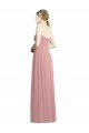 Affordable Crossover Draped Sweetheart Chiffon Formal Bridesmaid Dress with Front Slit