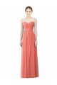 Affordable Draped Sweetheart Strapless Chiffon Bridesmaid Dress