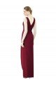 Affordable Draped Sleeveless Long Chiffon V-Neck Bridesmaid Dress