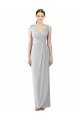Affordable Draped Sleeveless Long Chiffon V-Neck Bridesmaid Dress